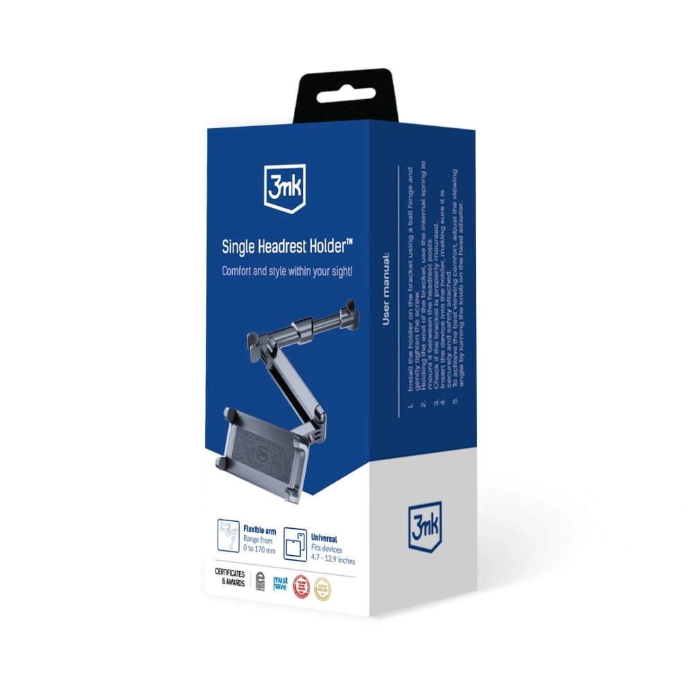 Uchwyt pe tetieră 3MK Suport pentru tetieră Single 4.7" - 12.9" - 2