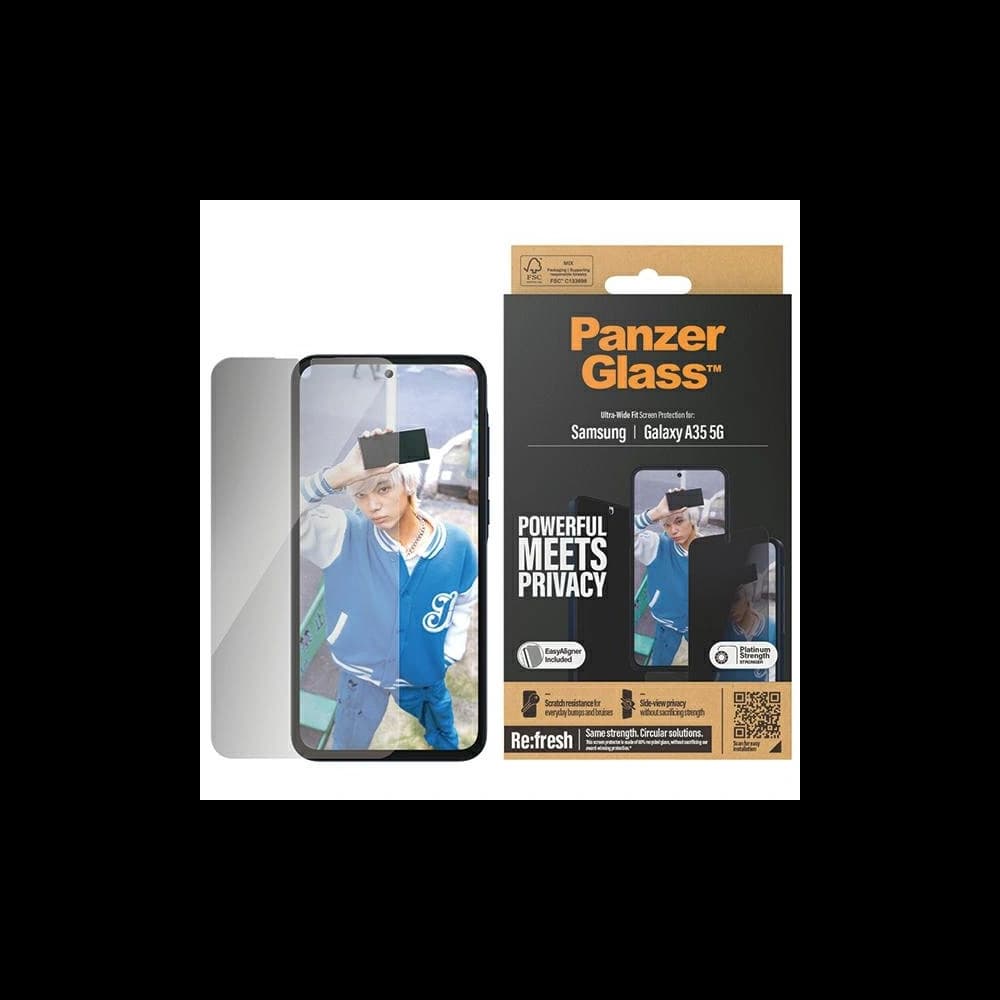 Sticlă de privatizare PanzerGlass Ultra-Wide Fit Privacy Samsung Galaxy A35 5G - 1
