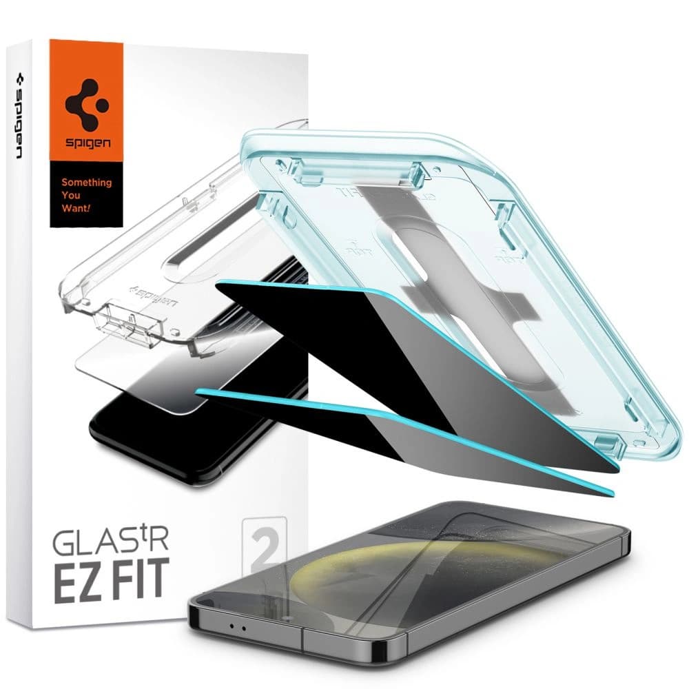 Gehärtetes Glas Spigen GLAS.tR ez Fit Samsung Galaxy S24 Privacy [2 PACK] - 1