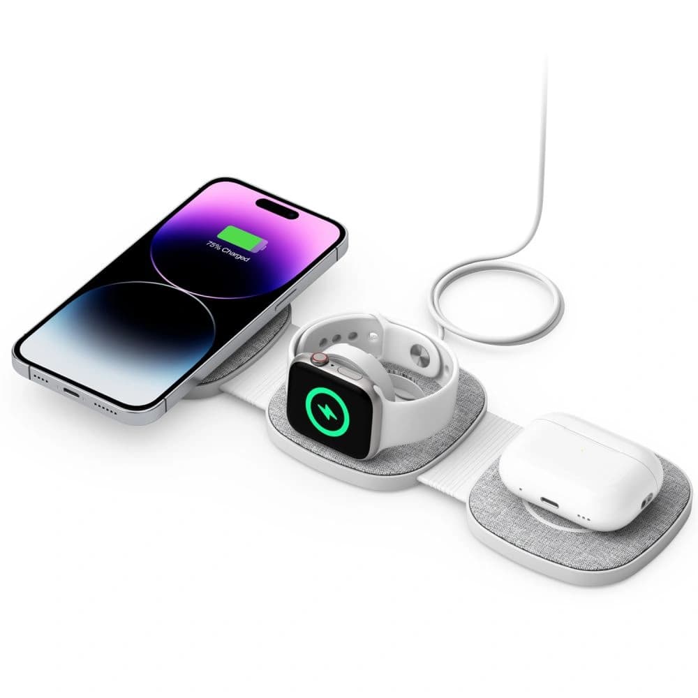 Încărcător wireless Tech-Protect QI15W-A32 3in1 Magnetic Magsafe Wireless Charger Grey + cablu USB-C / USB-C 120cm - 3