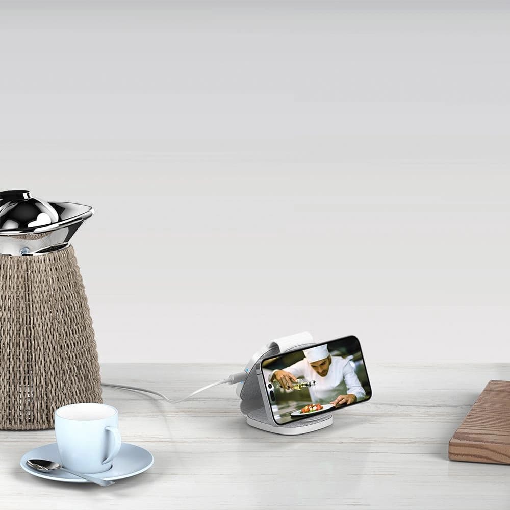 Încărcător wireless Tech-Protect QI15W-A32 3in1 Magnetic Magsafe Wireless Charger Grey + cablu USB-C / USB-C 120cm - 8