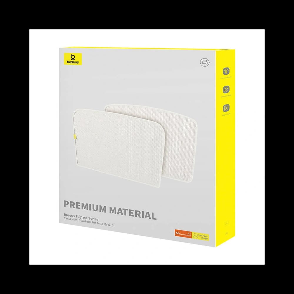 Auto-Sonnenschutz mit doppelter Schicht Baseus T-Space für Tesla Model 3 weiß - 8