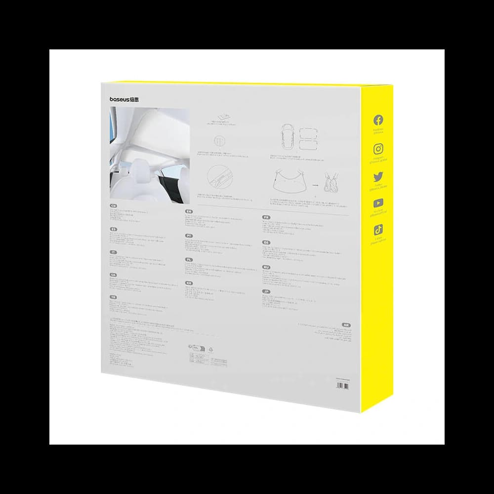 Auto-Sonnenschutz mit doppelter Schicht Baseus T-Space für Tesla Model 3 weiß - 9