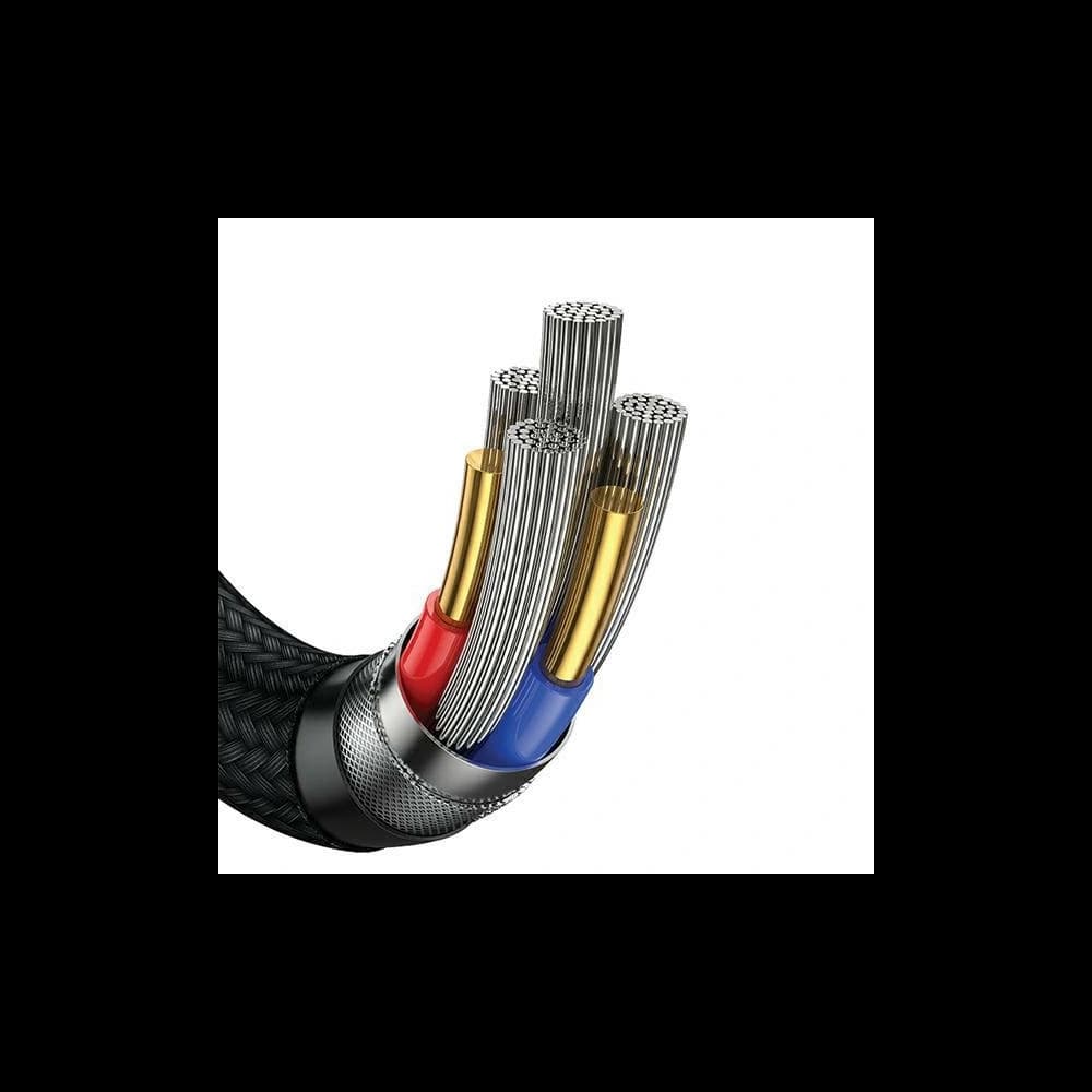 USAMS US-SJ645 U85 USB-A+USB-C/USB-C, Lightning, microUSB 6w1 1,2m 100W PD Fast Charge black - 3