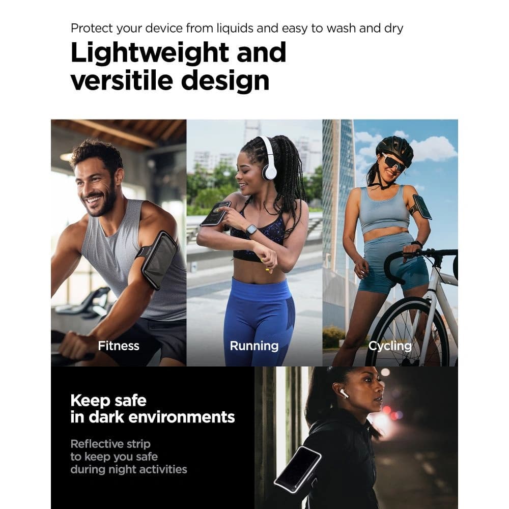 Etui opaska na ramię Spigen A703 Dynamic Shield Armband 6.9" Černá - 9