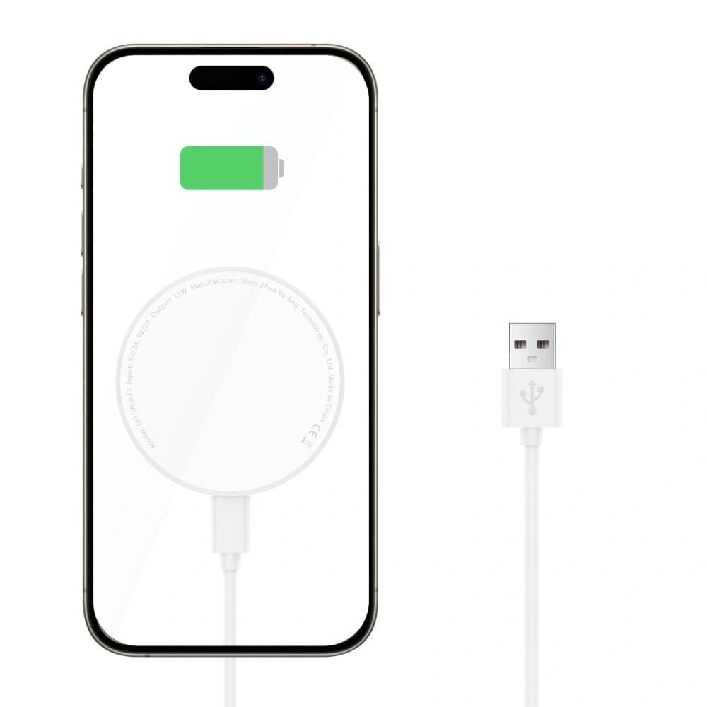 Kabelloses Ladegerät Tech-Protect QI15W-A33 Magnetisches MagSafe Wireless Charger Weiß - 3