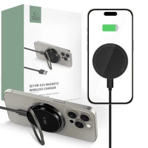 Kabelloses Ladegerät Tech-Protect QI15W-A33 Magnetisches MagSafe Wireless Charger Schwarz