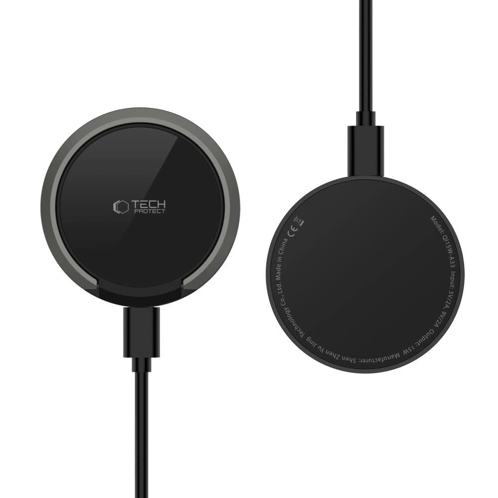 Kabelloses Ladegerät Tech-Protect QI15W-A33 Magnetisches MagSafe Wireless Charger Schwarz - 4