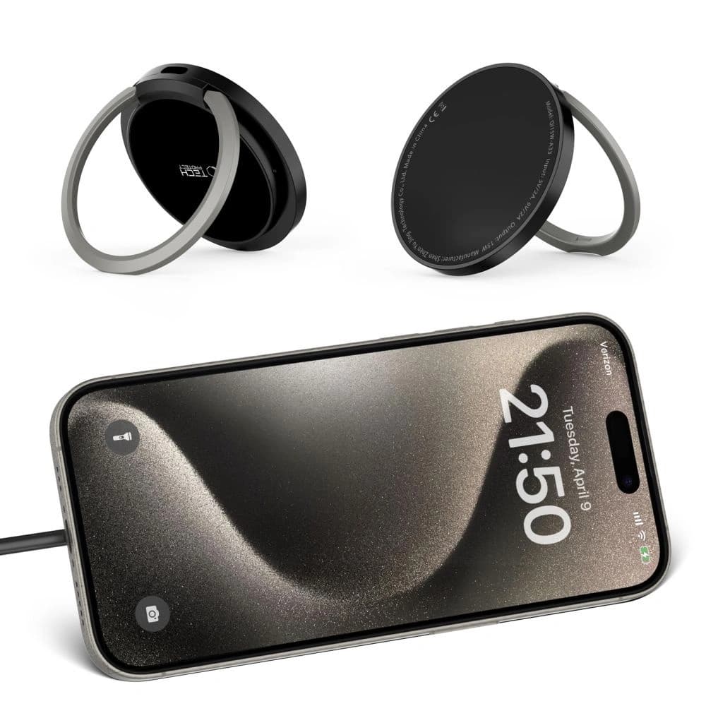 Kabelloses Ladegerät Tech-Protect QI15W-A33 Magnetisches MagSafe Wireless Charger Schwarz - 5