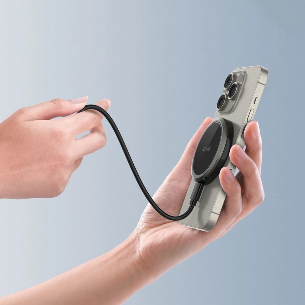 Kabelloses Ladegerät Tech-Protect QI15W-A33 Magnetisches MagSafe Wireless Charger Schwarz - 7