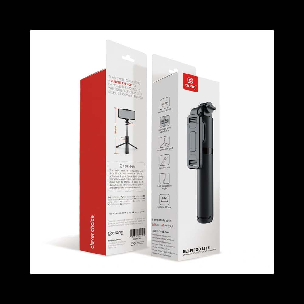 Selfie bot Crong SelfieGo Lite Bluetooth állvány (fekete) - 8