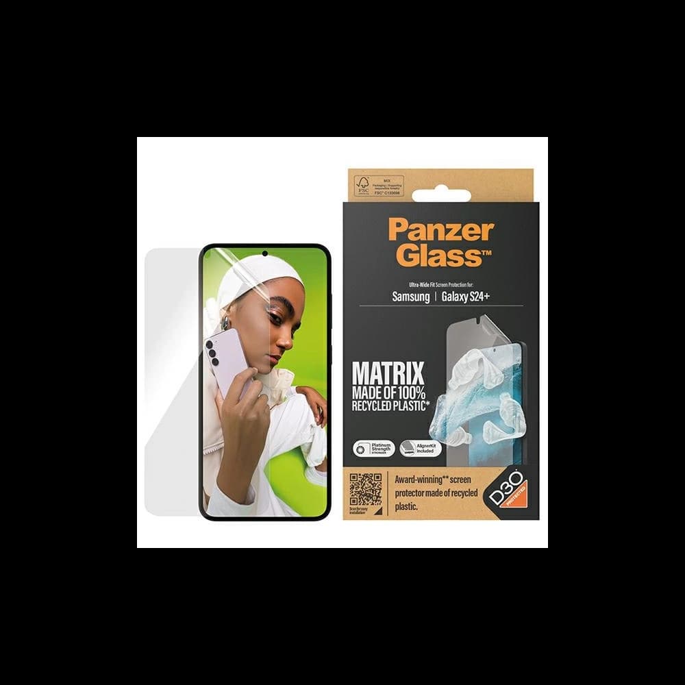 Schutzfolie für den Bildschirm PanzerGlass Ultra-Wide Fit Samsung Galaxy S24+ Plus D3O Matrix Bildschirmschutz - 1