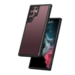 [OUTLET] Case Crong Hybrid Clear Cover Samsung Galaxy S22 Ultra (schwarz)