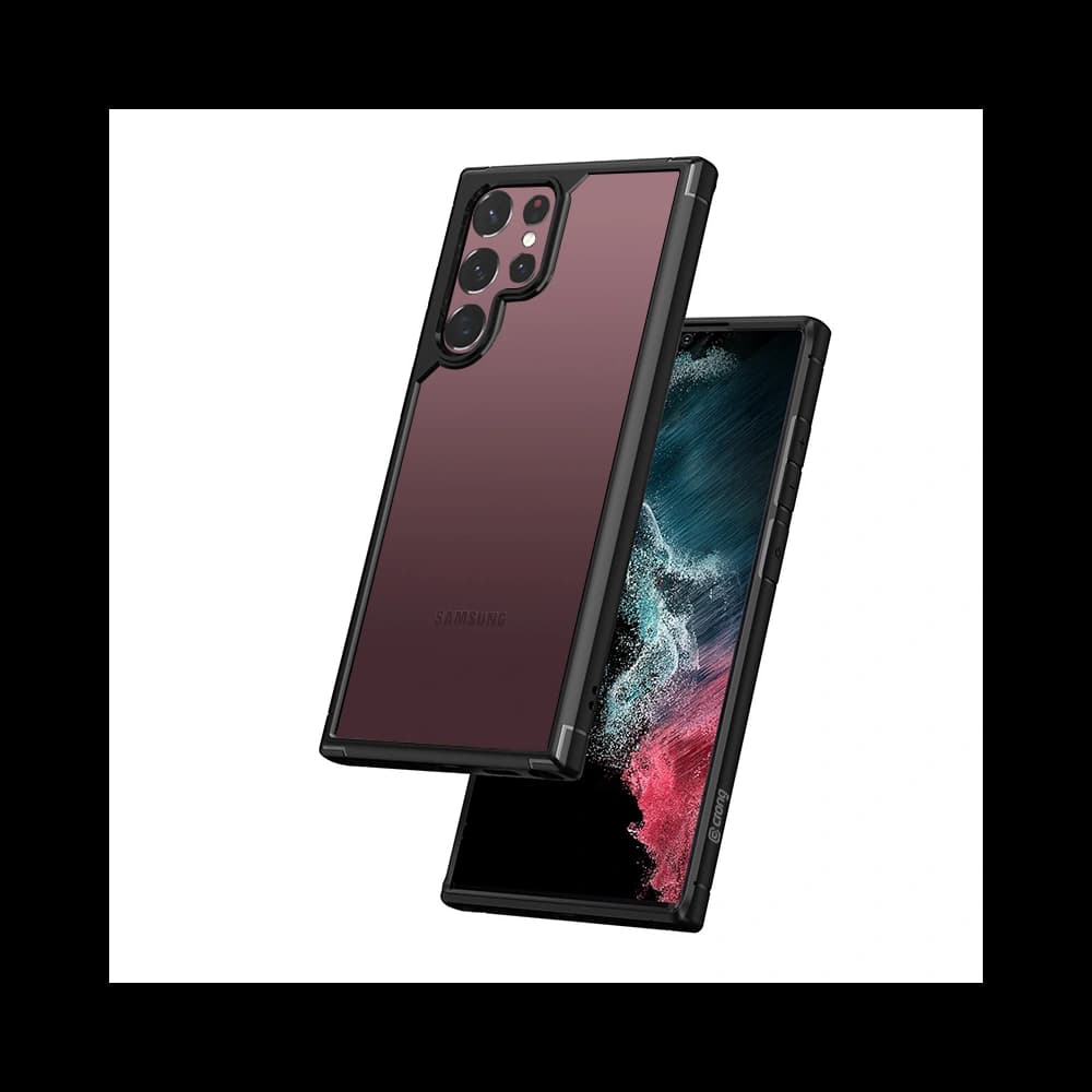 [OUTLET] Case Crong Hybrid Clear Cover Samsung Galaxy S22 Ultra (schwarz) - 1