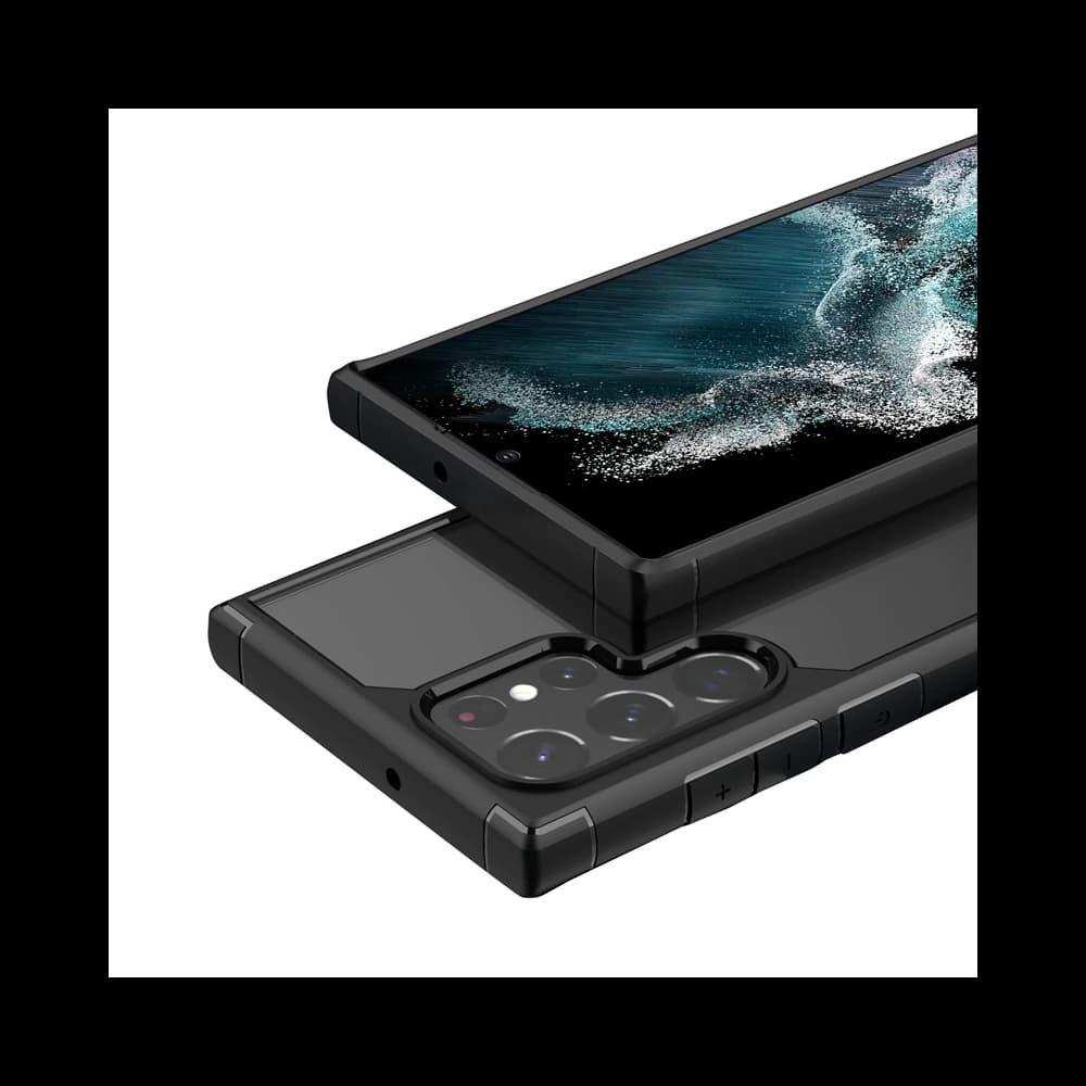 [OUTLET] Case Crong Hybrid Clear Cover Samsung Galaxy S22 Ultra (schwarz) - 4