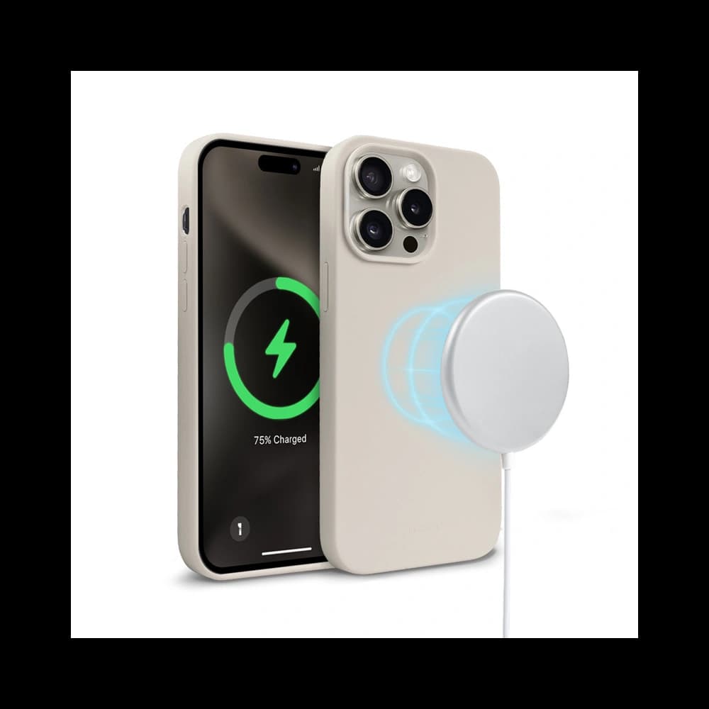 Case Crong Color Cover Magnetic Apple iPhone 15 Pro Max MagSafe steinbeige - 5