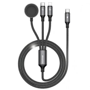 AWEI W23 cable 2in1 USB-C 100W / Lightning 10W / Watch 2.5W black