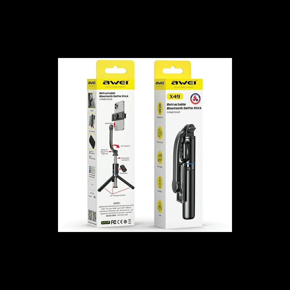 Selfie tyč AWEI X49 černá/black - 4