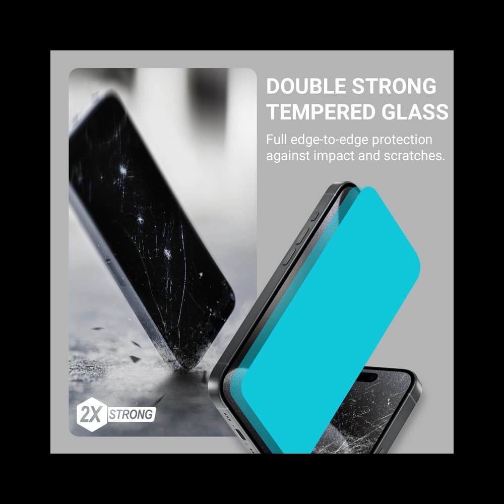 Gehärtetes Glas Crong EasyShield Apple iPhone 15 Pro Max [2 PACK] - 4