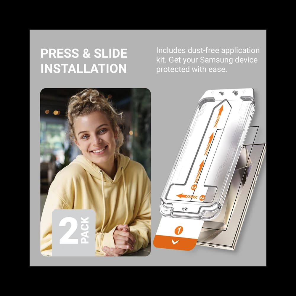 Gehärtetes Glas Crong EasyShield Samsung Galaxy S24 Ultra [2 PACK] - 4