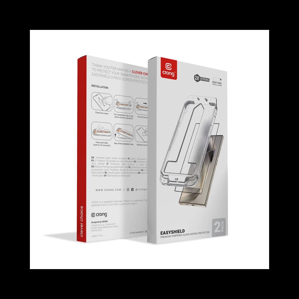 Gehärtetes Glas Crong EasyShield Samsung Galaxy S24 Ultra [2 PACK] - 6