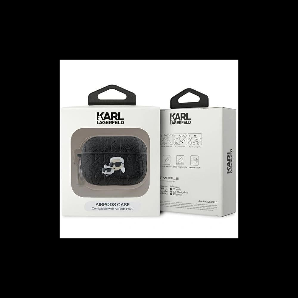 Karl Lagerfeld KLAP2PGKCPK Apple AirPods Pro (2 gen) cover Monogram Karl & Choupette Head black - 4
