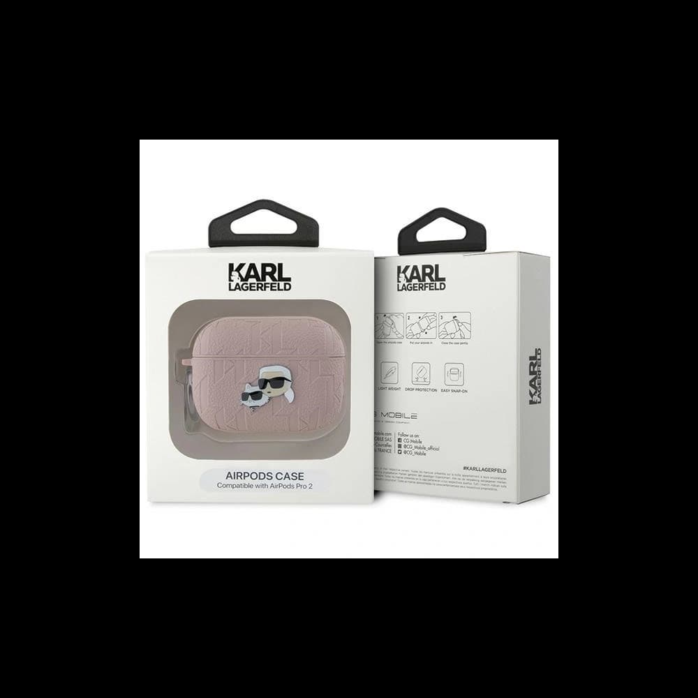 Karl Lagerfeld KLAP2PGKCPP Apple AirPods Pro (2 gen) cover Monogram Karl & Choupette Head pink - 4