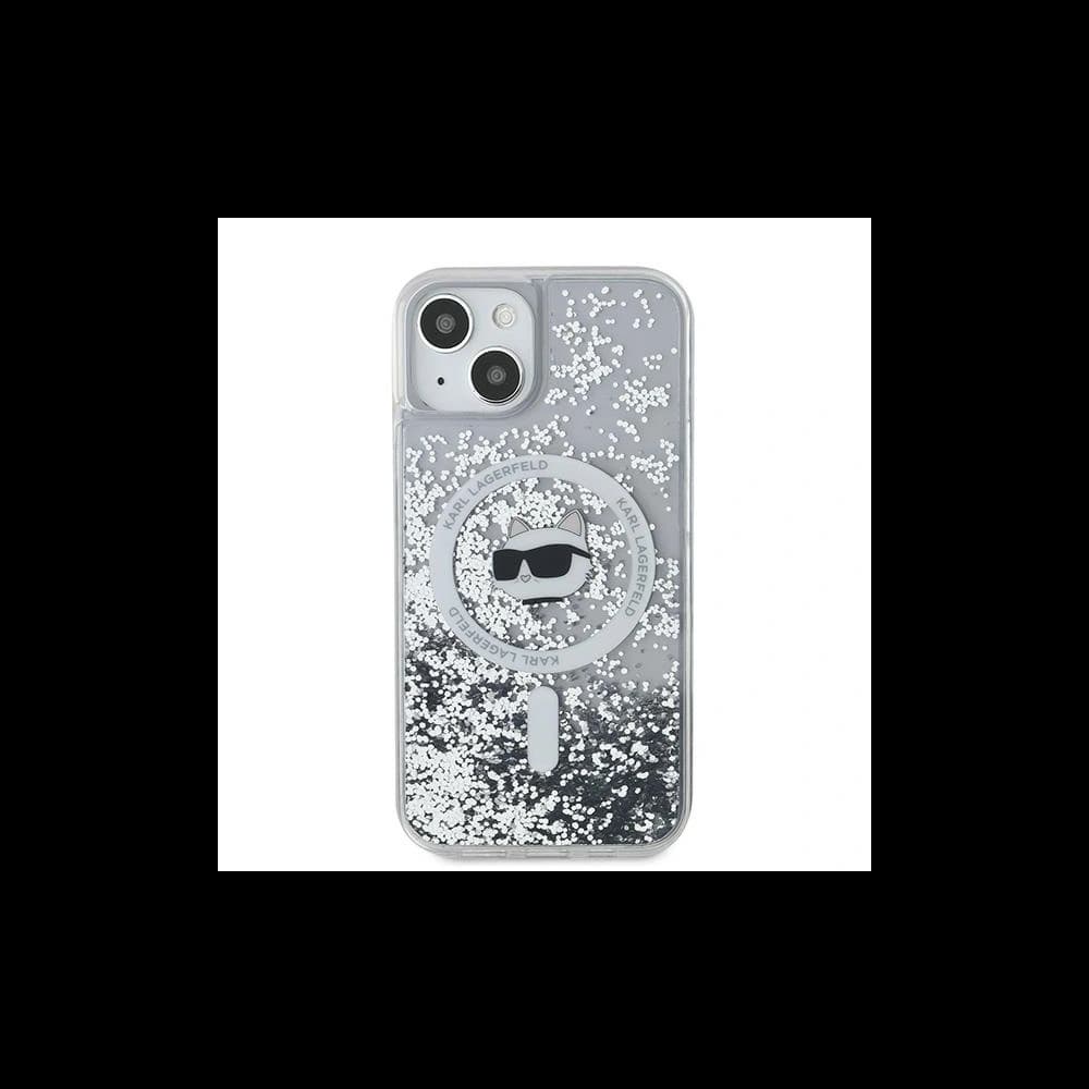 Karl Lagerfeld KLHMP12MLGCHSGH Apple iPhone 12 / 12 Pro hardcase Liquid Glitter Choupette Head Magsafe transparent - 1