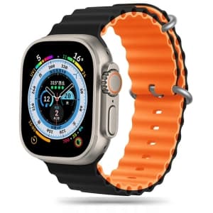 Pásek Tech-Protect IconBand Pro Apple Watch 4/5/6/7/8/9/SE/Ultra 1/2 42/44/45/49mm černý/oranžový