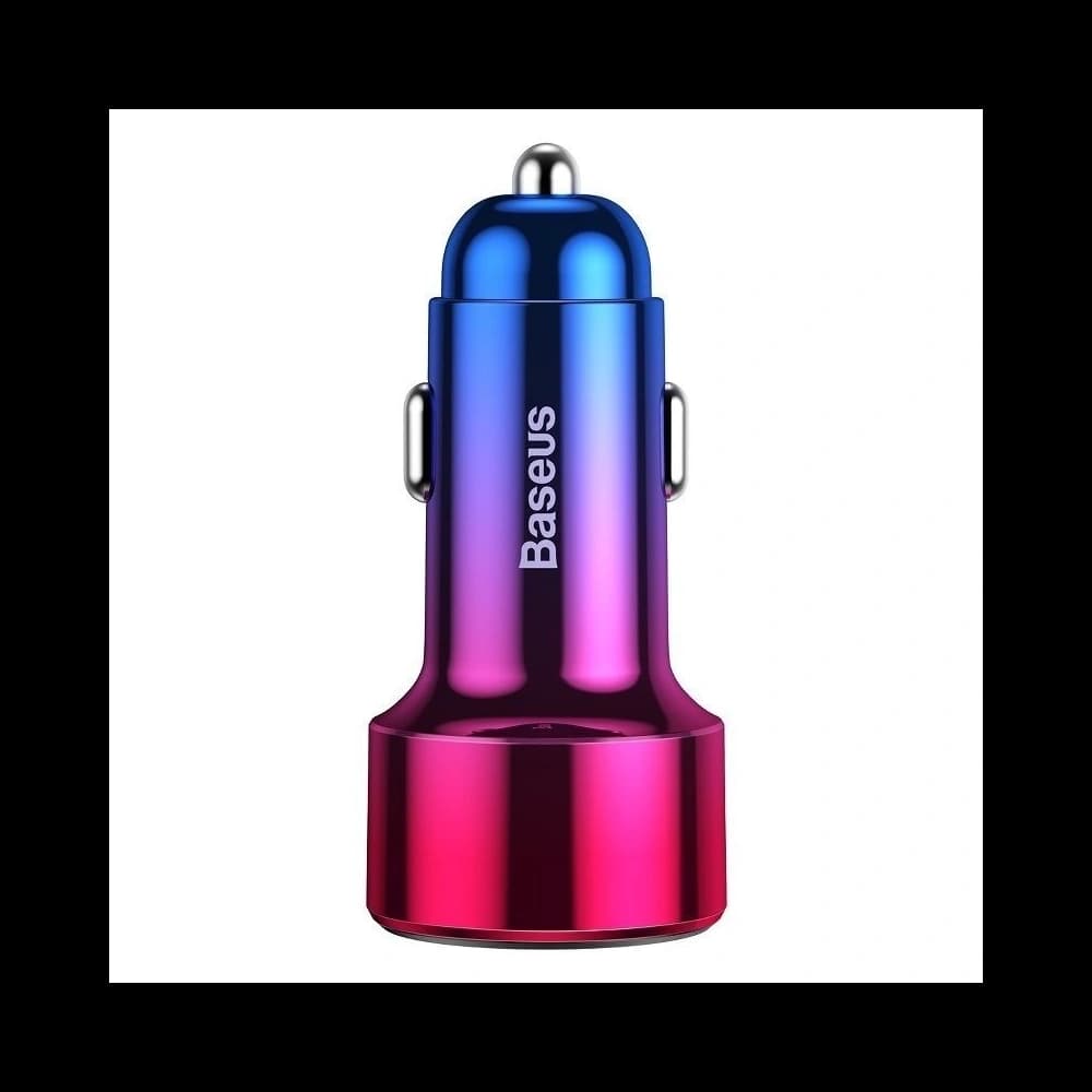 Încărcător auto Baseus Magic USB + USB-C QC 4.0 PD 45W (roșu-albastru) - 4