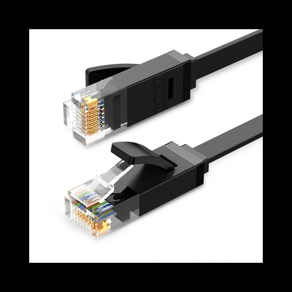 Flat cable UGREEN Ethernet RJ45, Cat.6, UTP, 8m Black - 1
