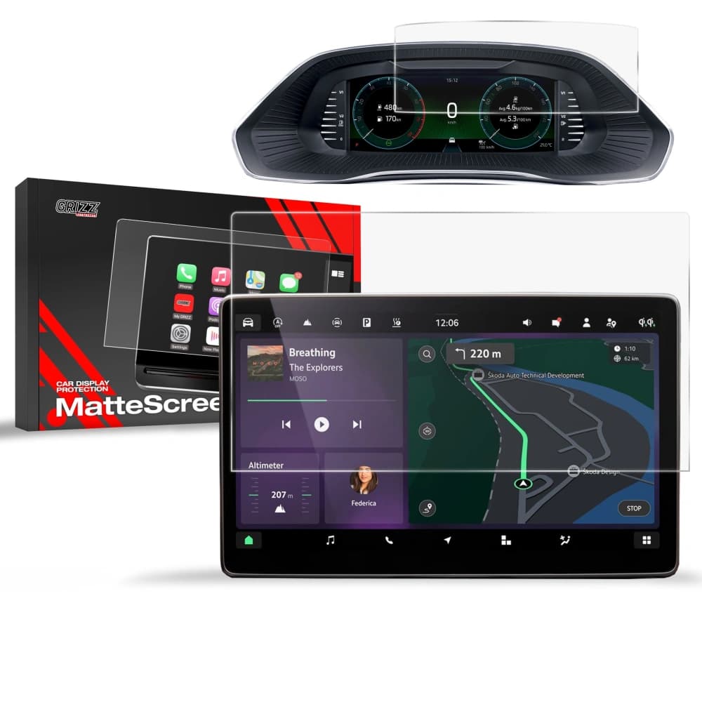 Matte GrizzGlass CarDisplay Protection Skoda Octavia 4 13" 2024-2025 [2in1] - 1