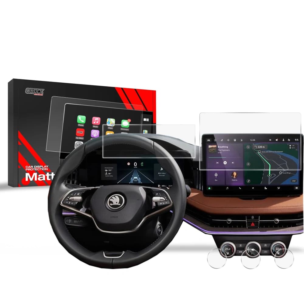 Matte GrizzGlass CarDisplay Protection Skoda Kodiaq 2 10" 2024-2025 [5in1] - 1