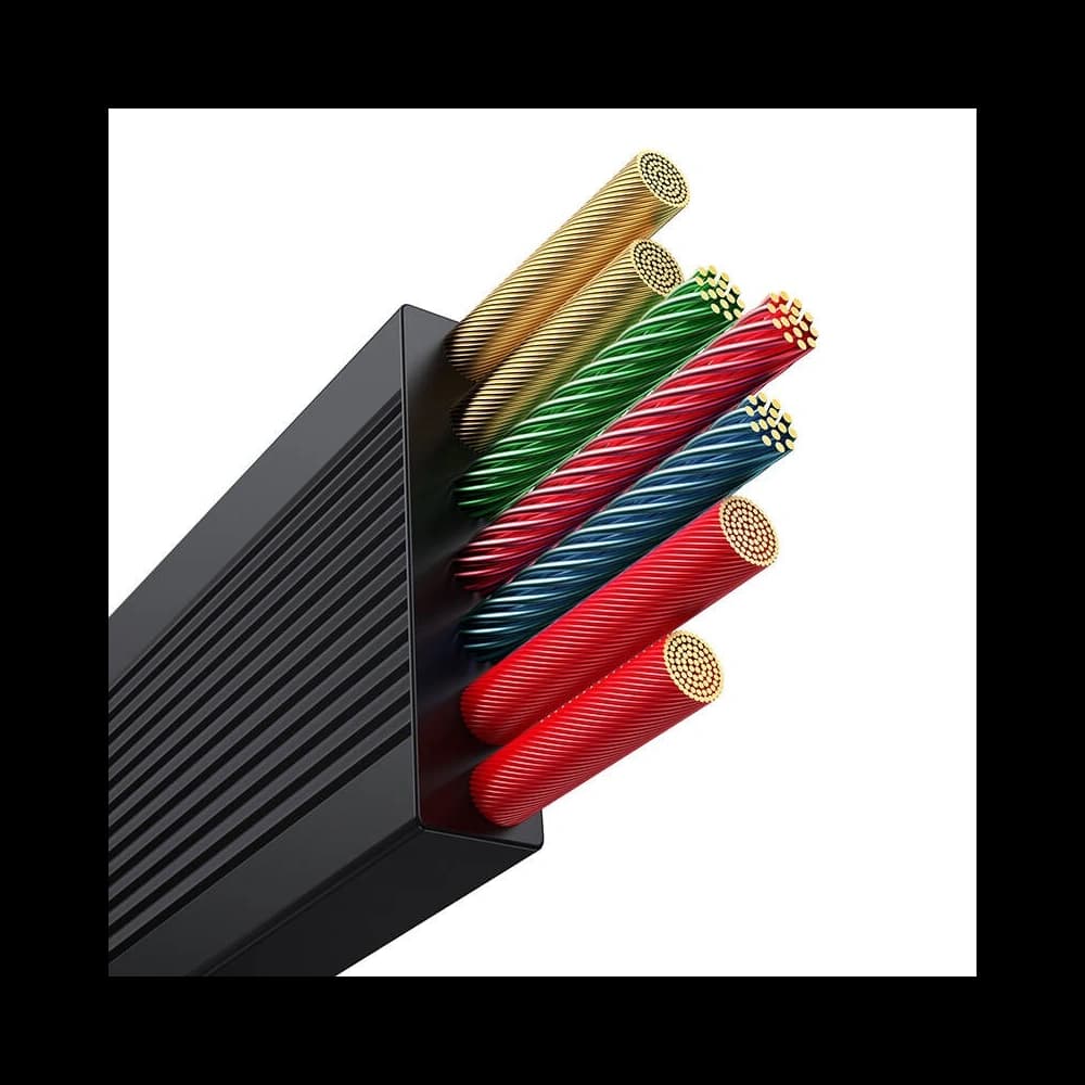 Kabel 3w1 Baseus Free2Draw USB/A / microUSB, Lightning, USB-C, 100W, 1.1 m (schwarz) - 5