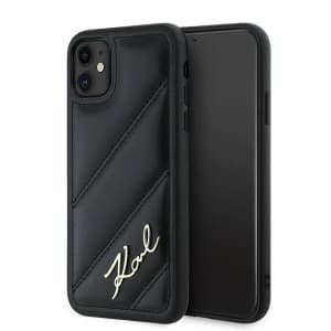 Karl Lagerfeld KLHCN61PQDSMGK Apple iPhone 11 / XR hardcase Diagonal Quilted Script black