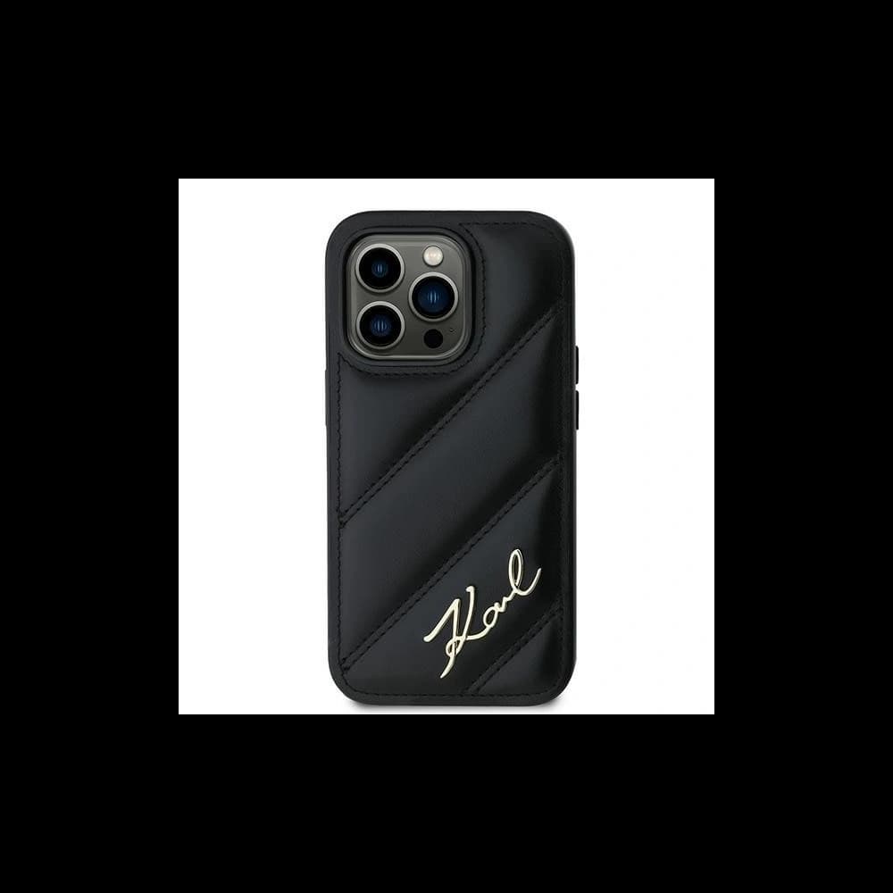 Karl Lagerfeld KLHCP13XPQDSMGK Apple iPhone 13 Pro Max hardcase Diagonal Quilted Script black - 3