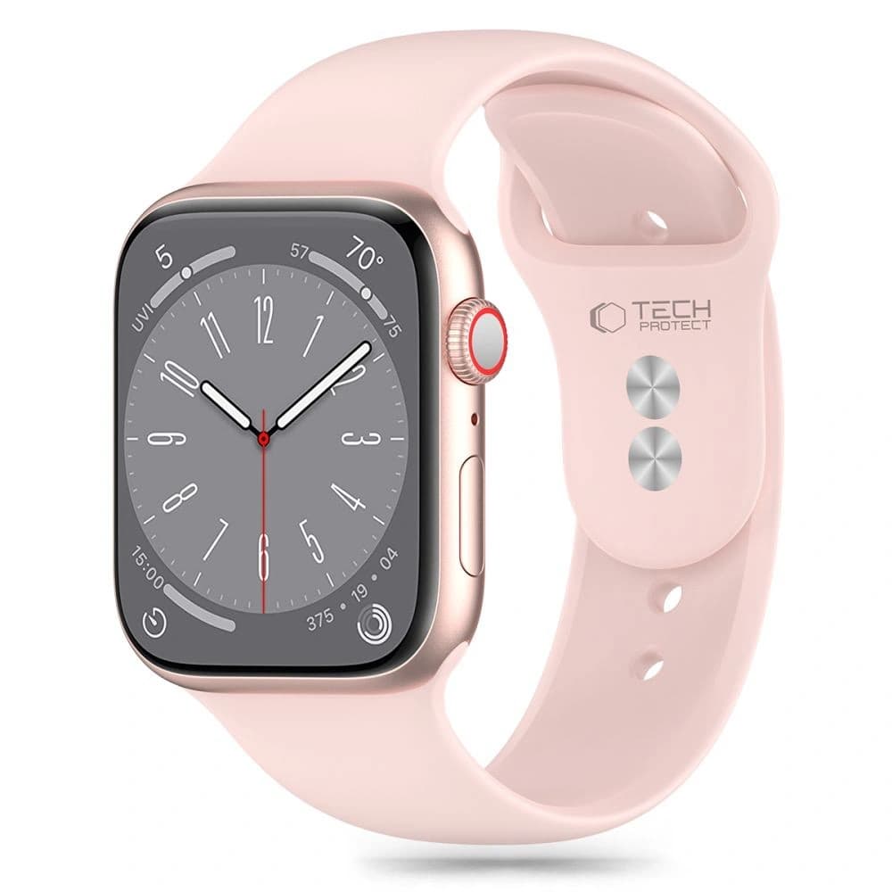 Pasek Tech-Protect szilikon Apple Watch 4/5/6/7/8/9/SE/10 38/40/41/42mm világos rózsaszín - 1