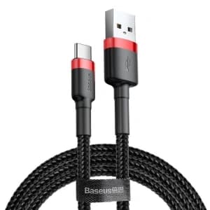 Cable USB-C Baseus Cafule 2A 3m Red&Black