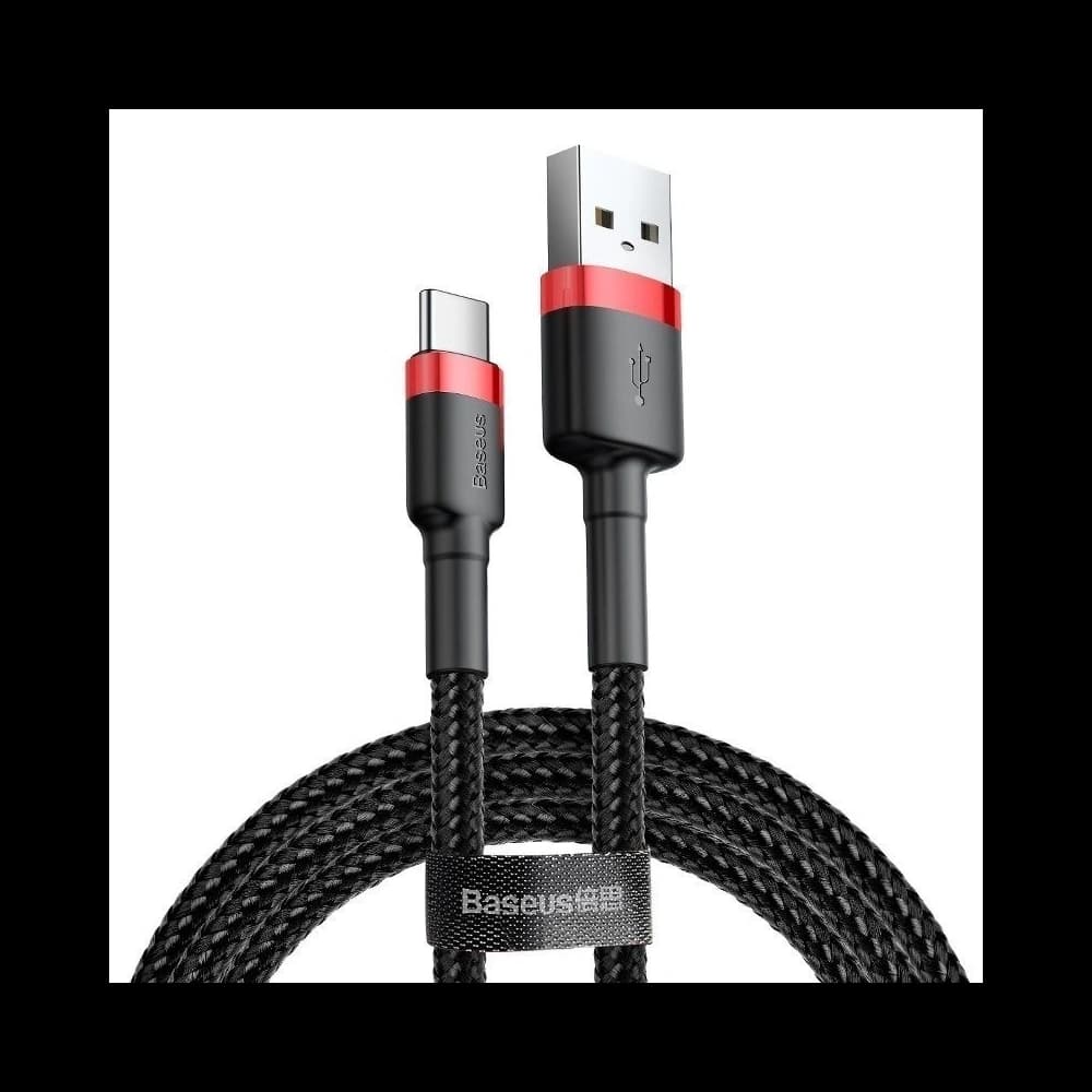 Cable USB-C Baseus Cafule 2A 3m Red&Black - 1