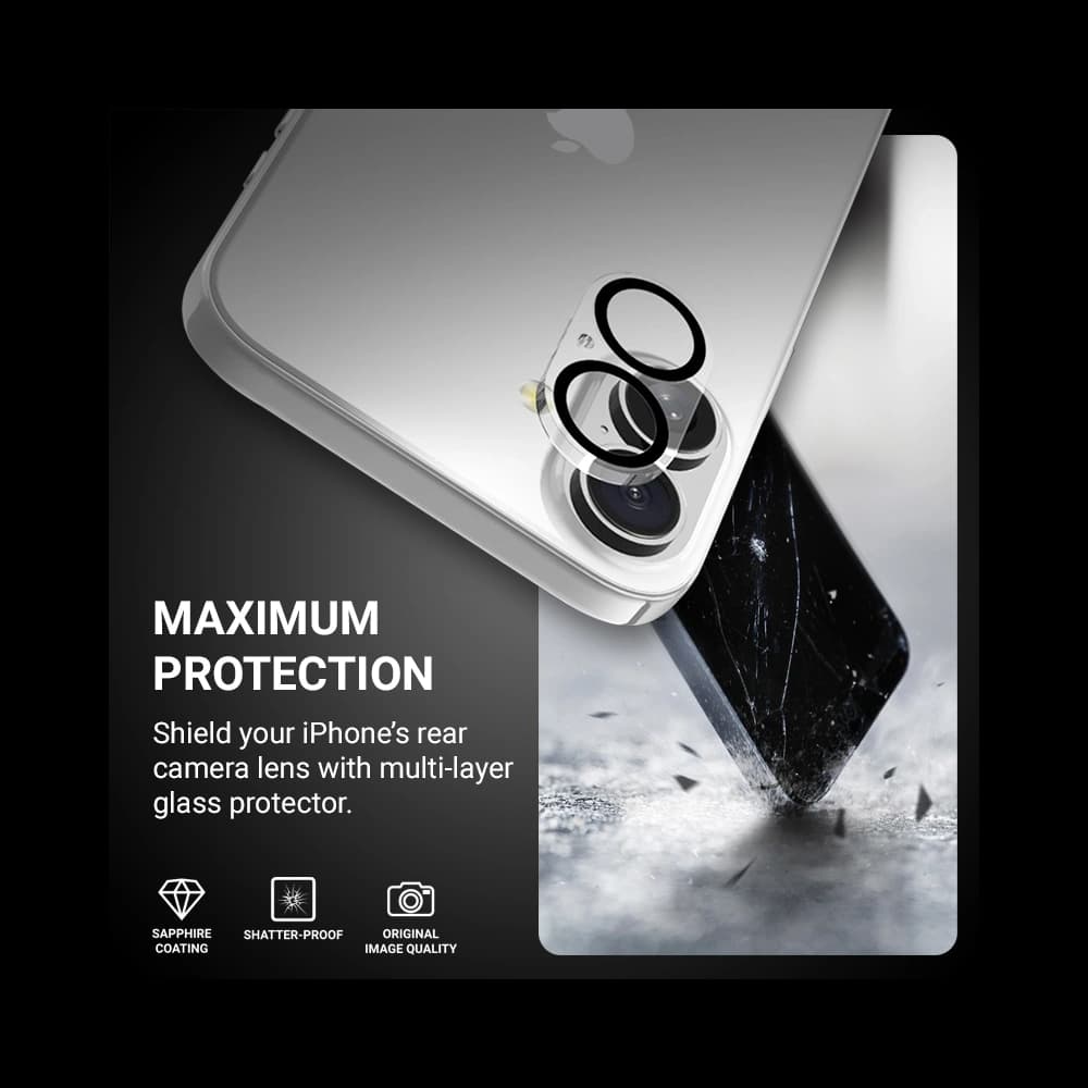Crong Lens Shield Apple iPhone 16 / 16 Plus camera lens glass - 4