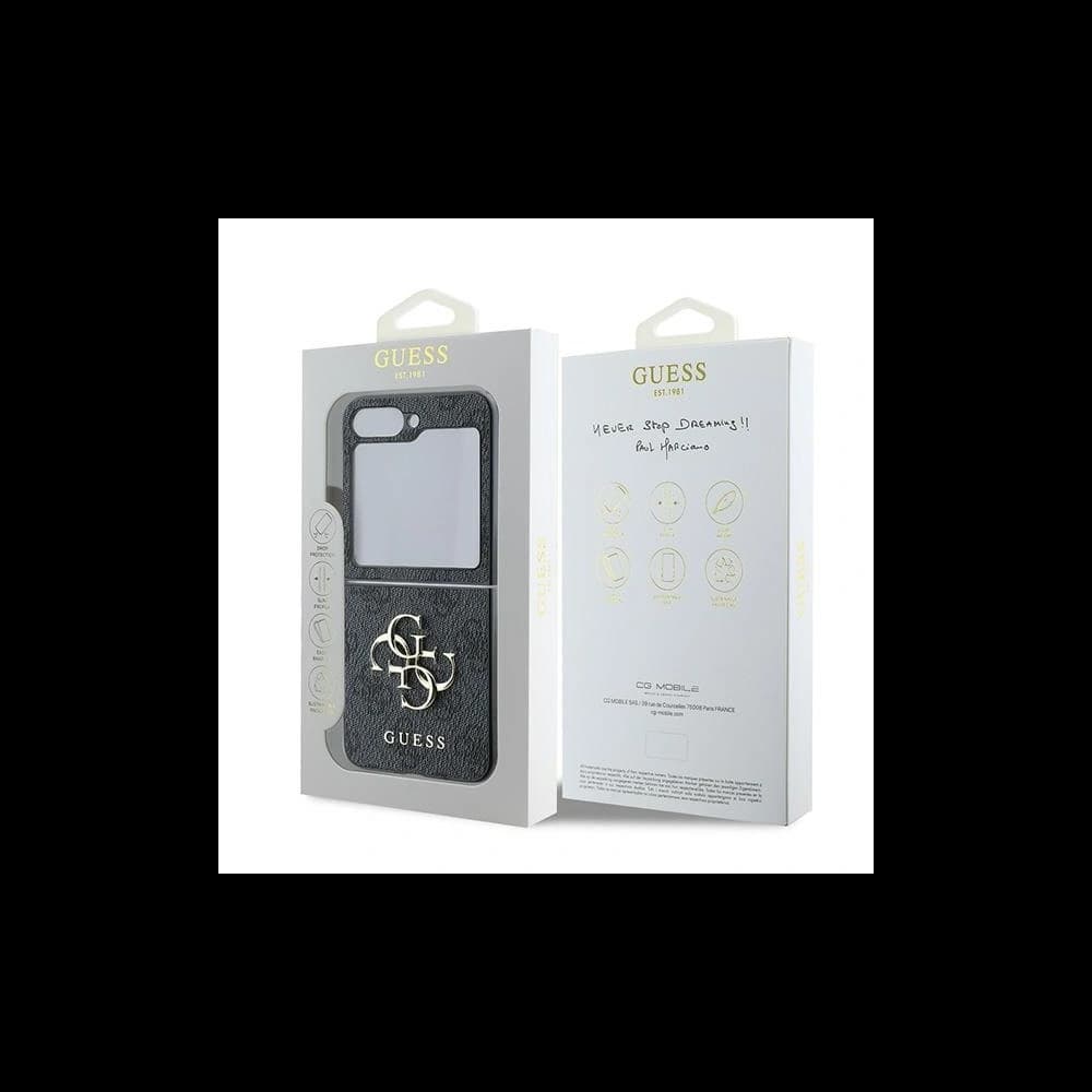 Etui Guess GUHCZF64GMGGR Samsung Galaxy Z Flip 6 / 7 FE bőr 4G fém logó fekete/black - 8