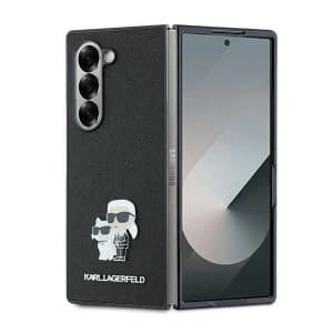Karl Lagerfeld Samsung Caz KLHCZFD6SAPKCNPK Galaxy Z Fold6 Saffiano Metal Pin negru