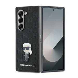 Karl Lagerfeld Samsung Caz KLHCZFD6SAPKINPKK Galaxy Z Fold6 Saffiano Ikonik Pin negru