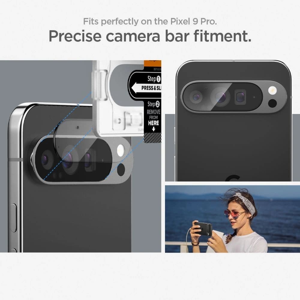 Tempered glass for the Spigen Optik.tr ez Fit Camera Protector Google Pixel 9 Pro Crystal Clear [2 PACK] - 15