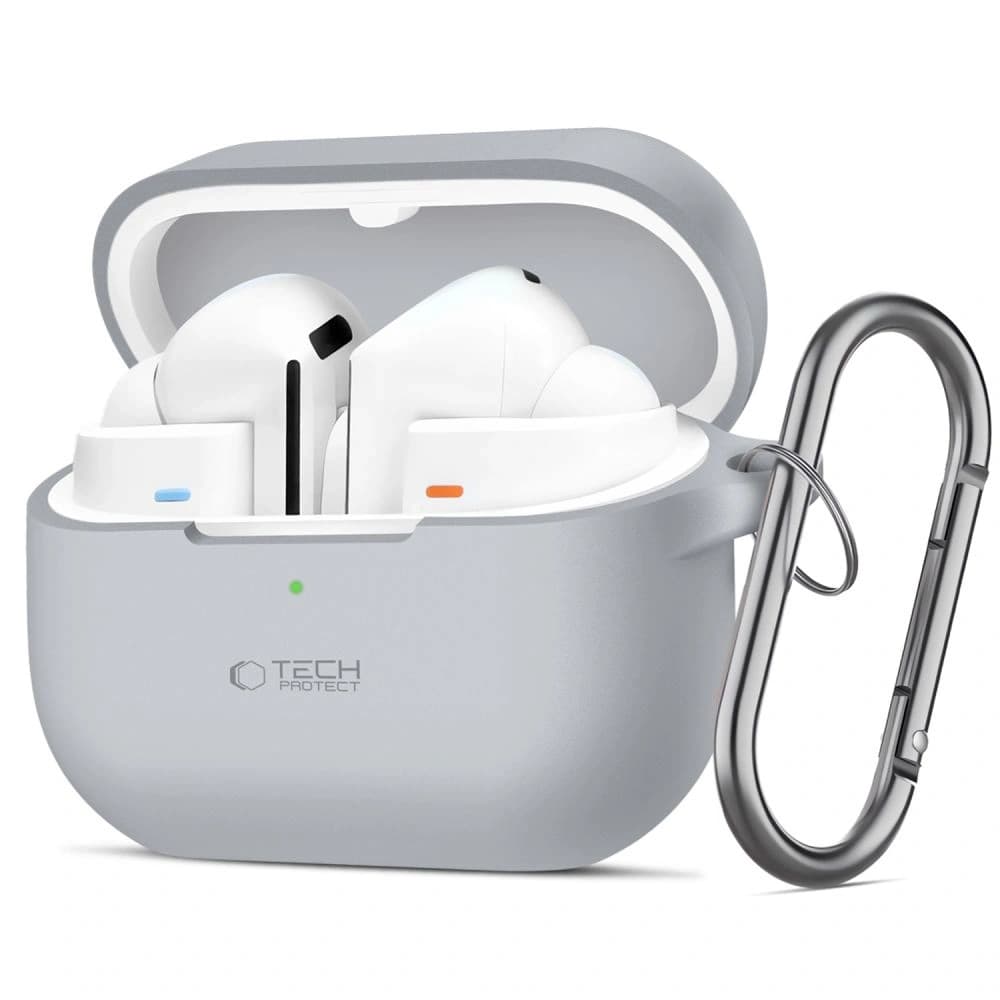 Tech-Protect Samsung Carcasă silicon cârlig Galaxy Buds 3 / 3 Pro Crayon Grey - 1