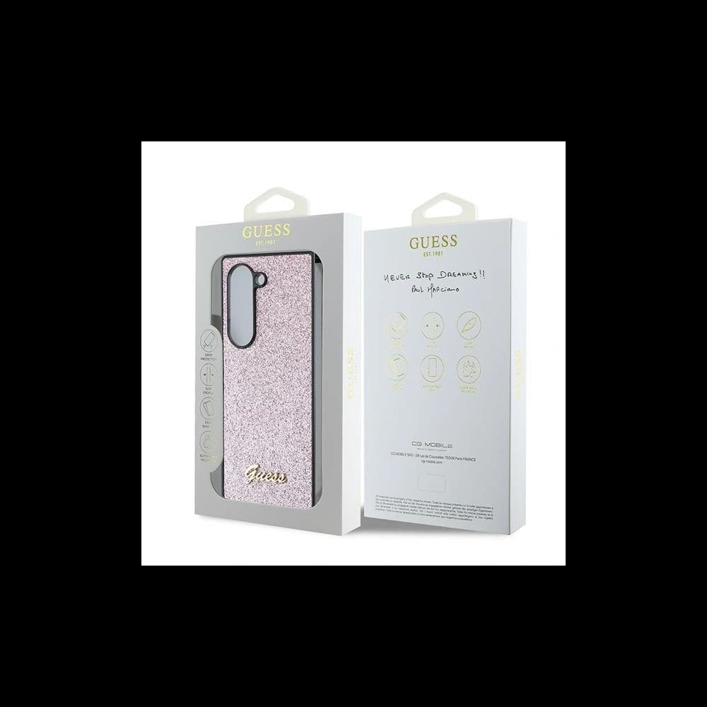 Guess Samsung Caz GUHCZFD6HGGSHP Galaxy Z Fold6 hardcase 4G Glitter Script roz - 7