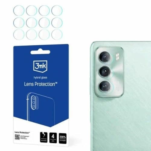 Szkło hybrydowe na obiektyw aparatu 3MK Lens Protection Oppo Reno 12 [4 PACK]