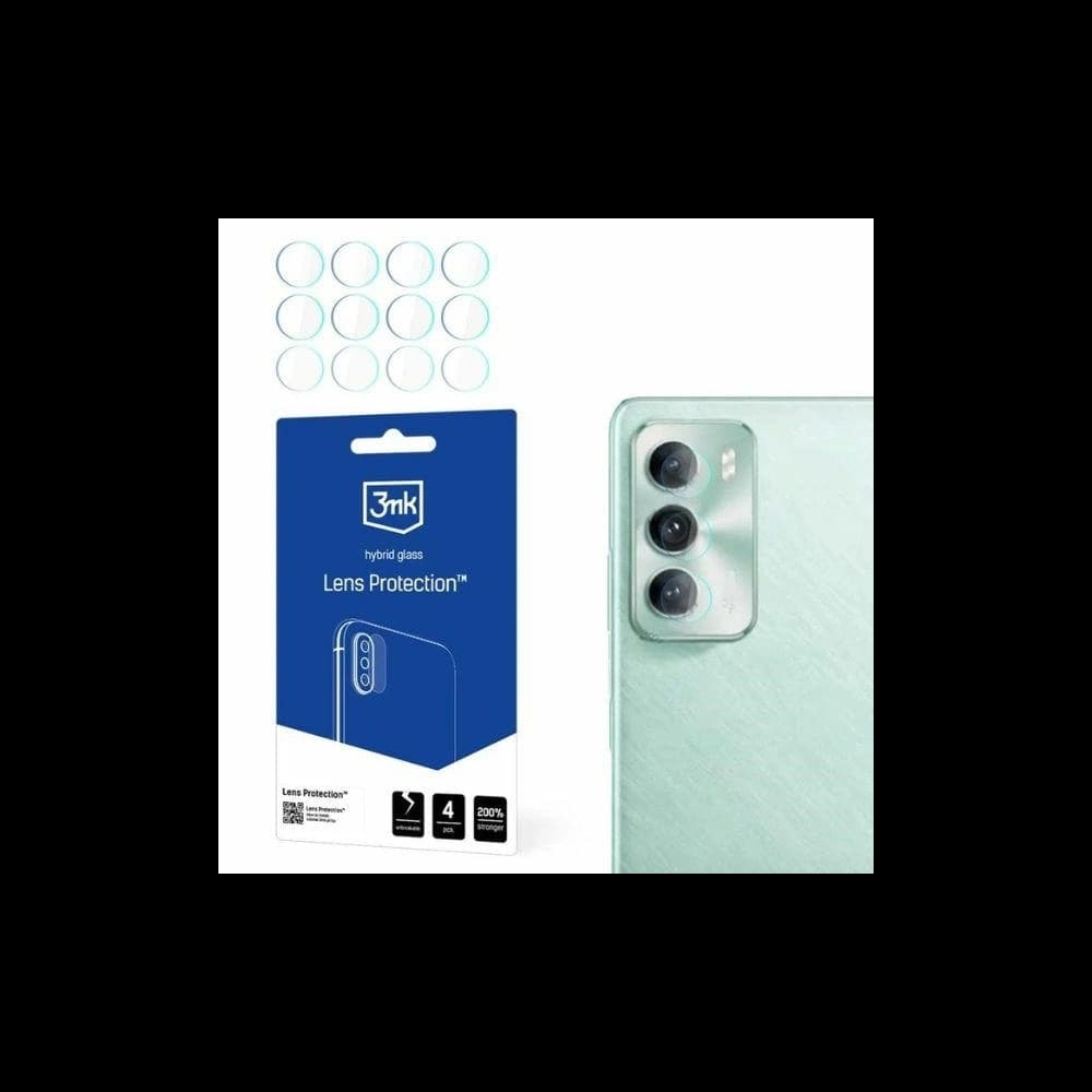 Hybrid glass for camera lens 3MK Lens Protect Oppo Reno 12 Pro [4 PACK] - 1