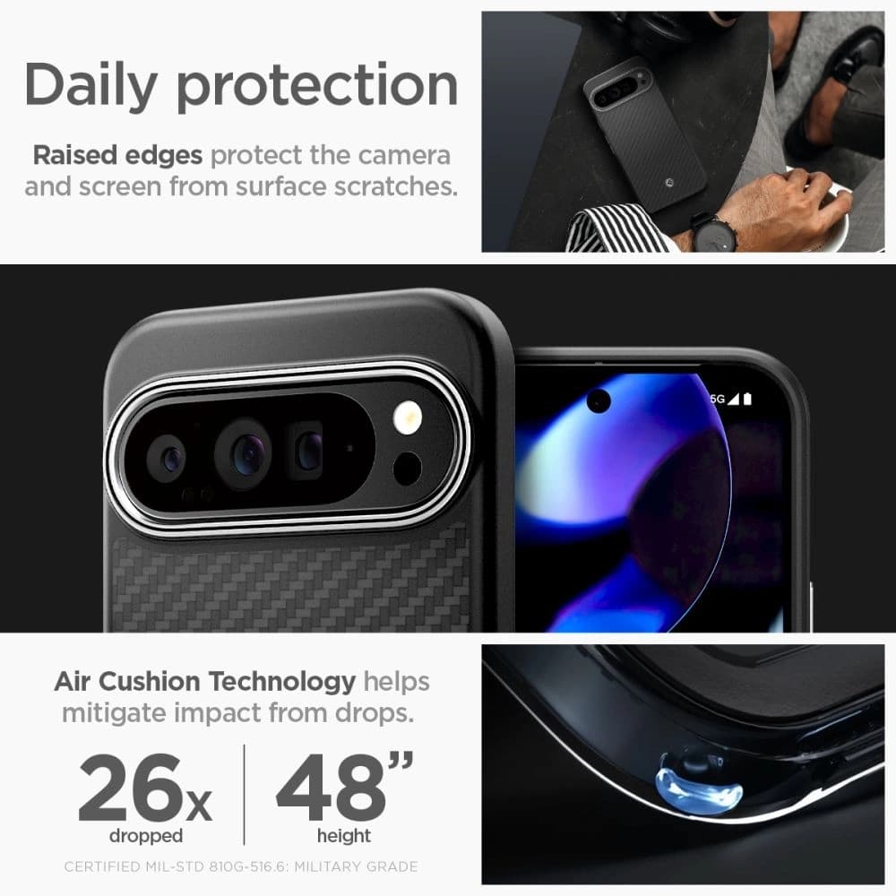 Spigen Enzo Aramid Case for Google Pixel 9 Pro XL Matte Black - 14
