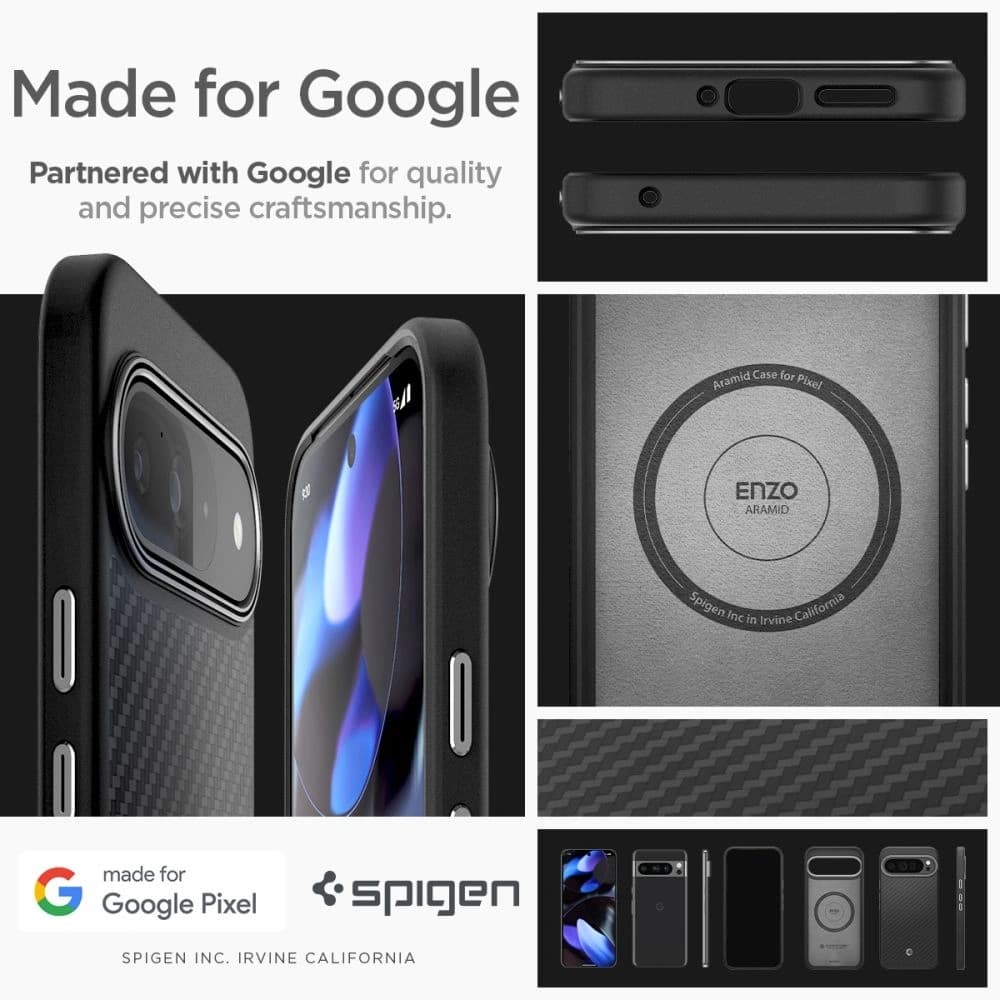 Spigen Enzo Aramid Case for Google Pixel 9 Pro XL Matte Black - 17